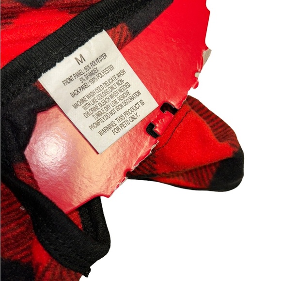 Wondershop red christmas Buffalo Plaid Fleece Dog and Cat Pajamas Large L - Picture 5 of 6